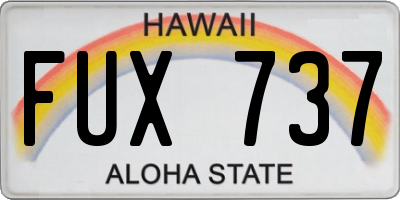 HI license plate FUX737