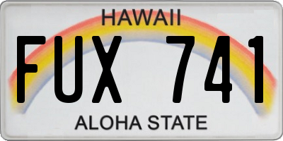 HI license plate FUX741