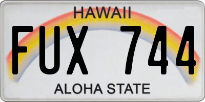 HI license plate FUX744