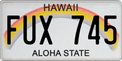 HI license plate FUX745