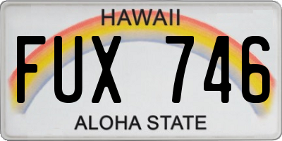 HI license plate FUX746
