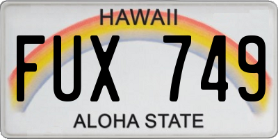 HI license plate FUX749
