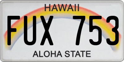 HI license plate FUX753