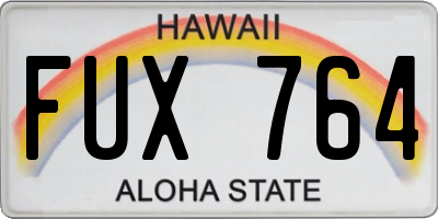 HI license plate FUX764