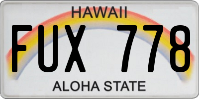 HI license plate FUX778