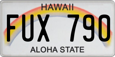 HI license plate FUX790