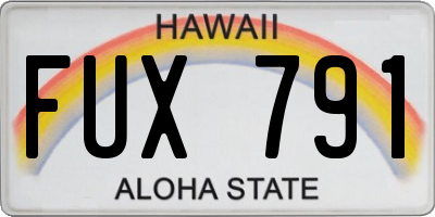 HI license plate FUX791