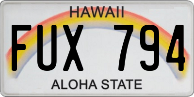 HI license plate FUX794