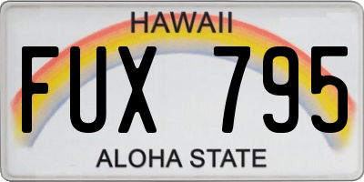 HI license plate FUX795