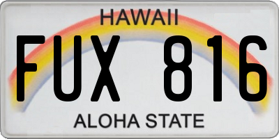 HI license plate FUX816