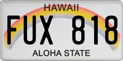 HI license plate FUX818
