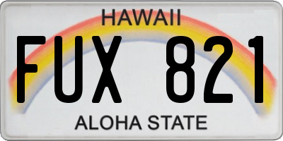 HI license plate FUX821