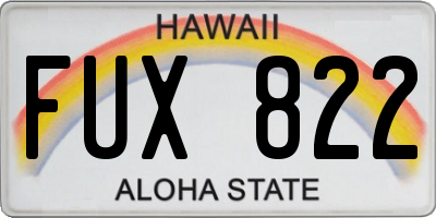 HI license plate FUX822