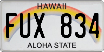 HI license plate FUX834