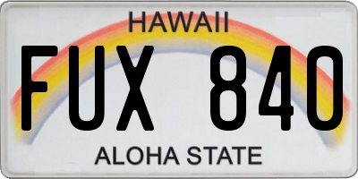 HI license plate FUX840
