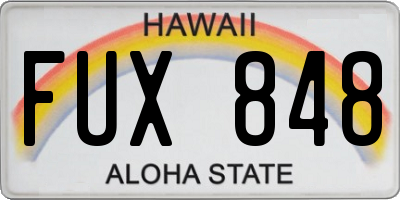 HI license plate FUX848