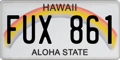 HI license plate FUX861