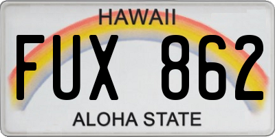 HI license plate FUX862