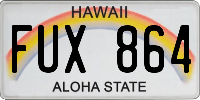 HI license plate FUX864