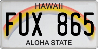 HI license plate FUX865
