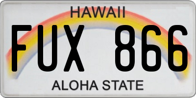 HI license plate FUX866