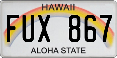 HI license plate FUX867