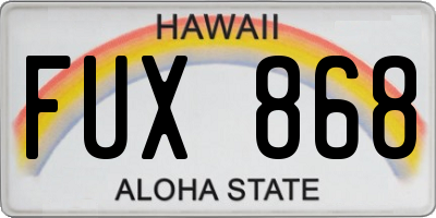 HI license plate FUX868