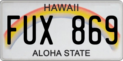 HI license plate FUX869
