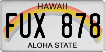 HI license plate FUX878