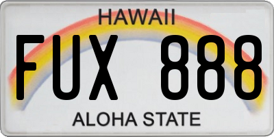 HI license plate FUX888