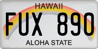 HI license plate FUX890