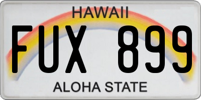 HI license plate FUX899