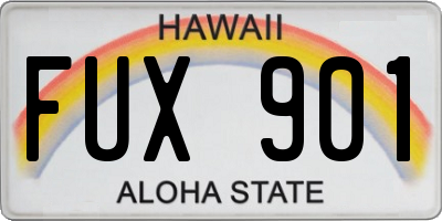 HI license plate FUX901