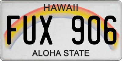 HI license plate FUX906