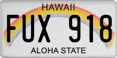 HI license plate FUX918