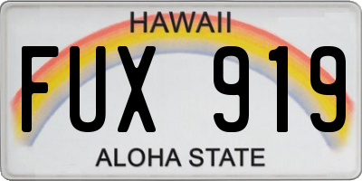 HI license plate FUX919