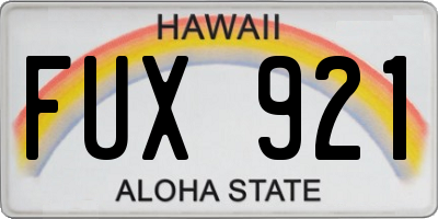 HI license plate FUX921