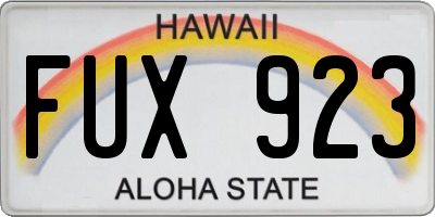 HI license plate FUX923
