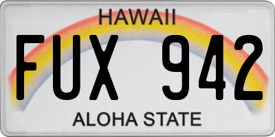HI license plate FUX942