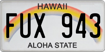 HI license plate FUX943