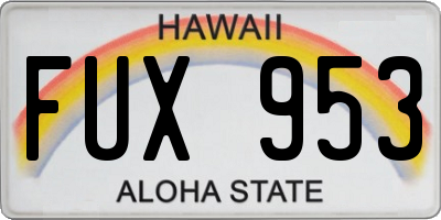 HI license plate FUX953