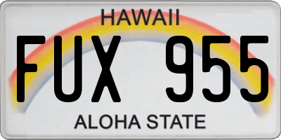 HI license plate FUX955