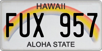 HI license plate FUX957