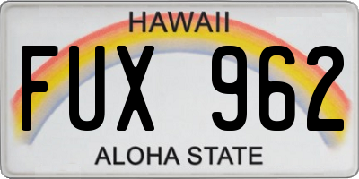 HI license plate FUX962
