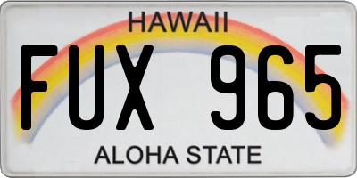 HI license plate FUX965