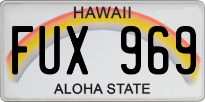 HI license plate FUX969