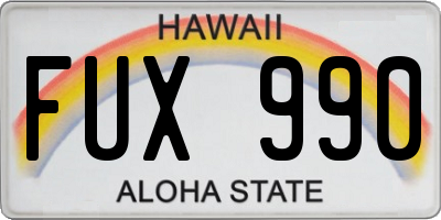 HI license plate FUX990