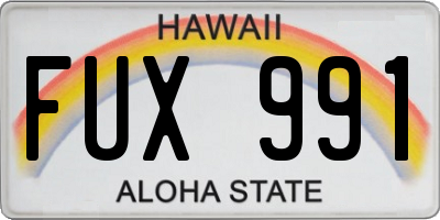 HI license plate FUX991