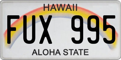 HI license plate FUX995