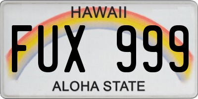 HI license plate FUX999
